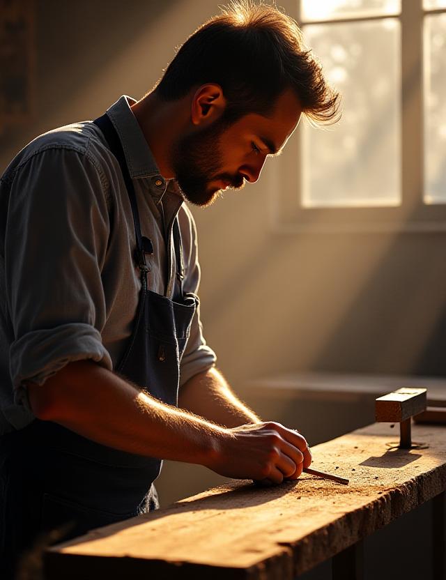 Handwerker bei der Arbeit im Alpinus Atelier Atelier